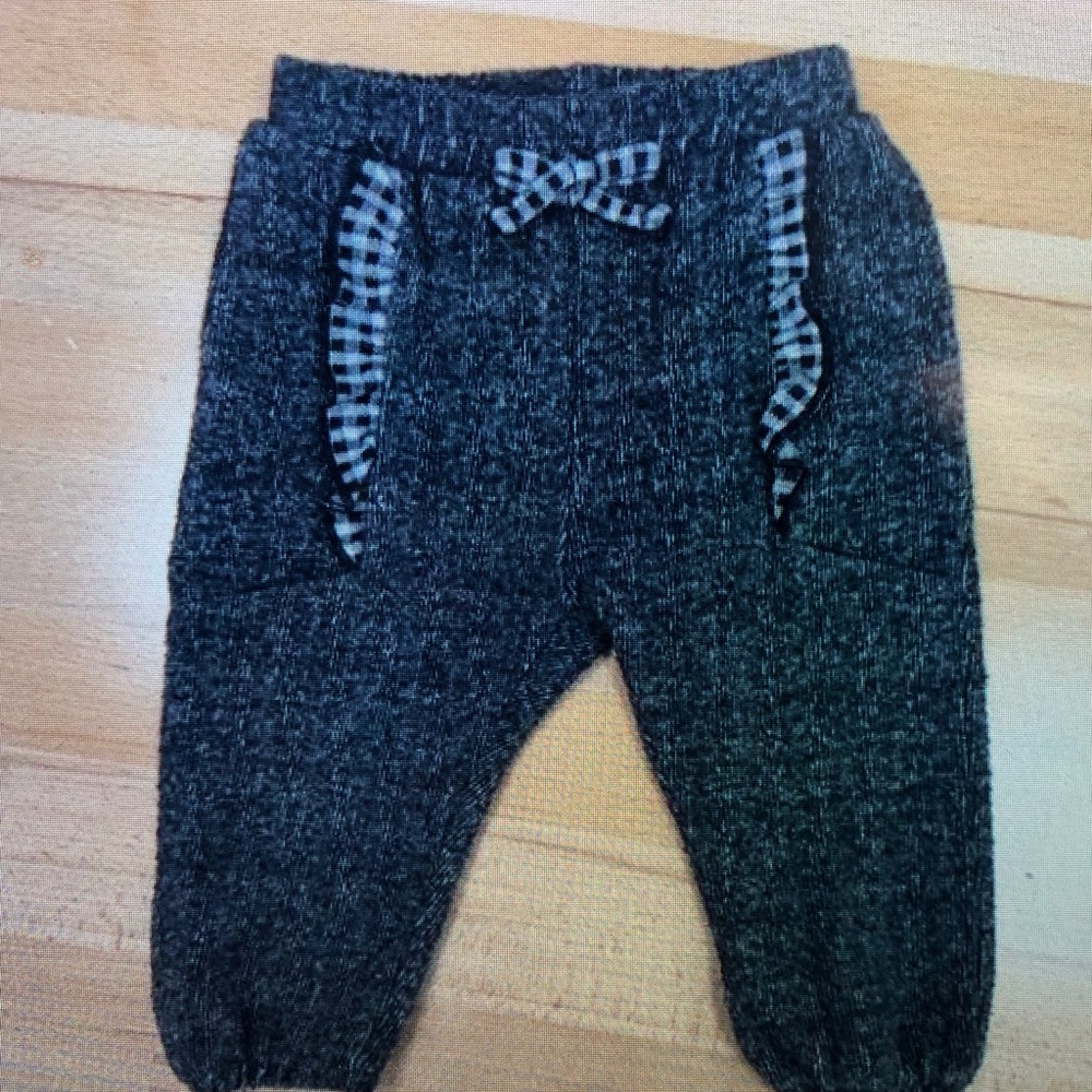 Gray Kids Sweatpants with Checkered Accents